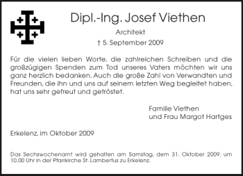 Traueranzeige von Dipl.-Ing. Josef Viethen von Aachener Zeitung / Aachener Nachrichten
