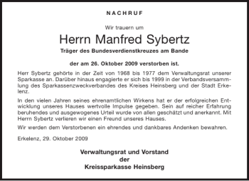 Traueranzeige von Manfred Sybertz von Aachener Zeitung / Aachener Nachrichten