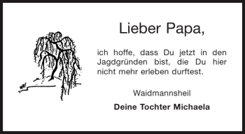 Traueranzeige von Papa  von Aachener Zeitung / Aachener Nachrichten
