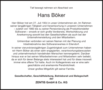 Traueranzeige von Hans Böker von Aachener Zeitung / Aachener Nachrichten