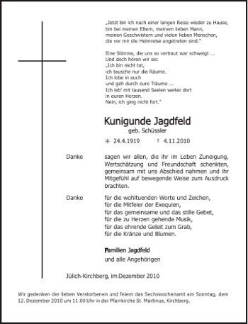 Traueranzeige von Jülich-Kirchberg im von Aachener Zeitung / Aachener Nachrichten