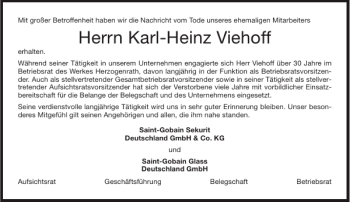 Traueranzeige von Karl-Heinz Viehoff von Aachener Zeitung / Aachener Nachrichten