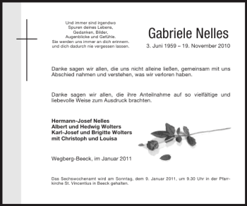 Traueranzeige von Gabriele Nelles von Super Sonntag / Super Mittwoch