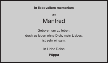 Traueranzeige von Manfred  von Aachener Zeitung / Aachener Nachrichten