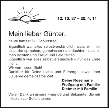 Traueranzeige von Günter  von Aachener Zeitung / Aachener Nachrichten