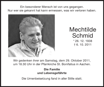 Traueranzeige von Mechtilde Schmid von Super Sonntag / Super Mittwoch