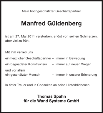 Traueranzeige von Manfred Güldenberg von Aachener Zeitung / Aachener Nachrichten