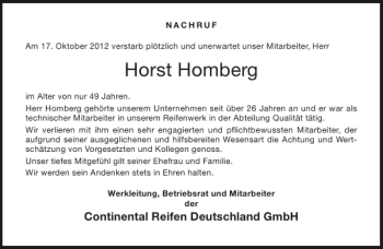 Traueranzeige von Horst Homberg von Aachener Zeitung / Aachener Nachrichten