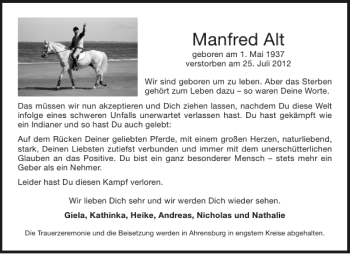 Traueranzeige von Manfred  von Aachener Zeitung / Aachener Nachrichten