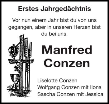 Traueranzeige von Manfred Conzen von Super Sonntag / Super Mittwoch