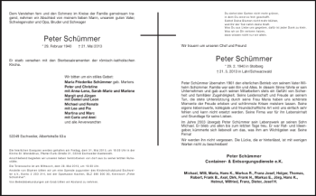 Traueranzeige von Peter Schümmer Peter Schümmer von Super Sonntag / Super Mittwoch