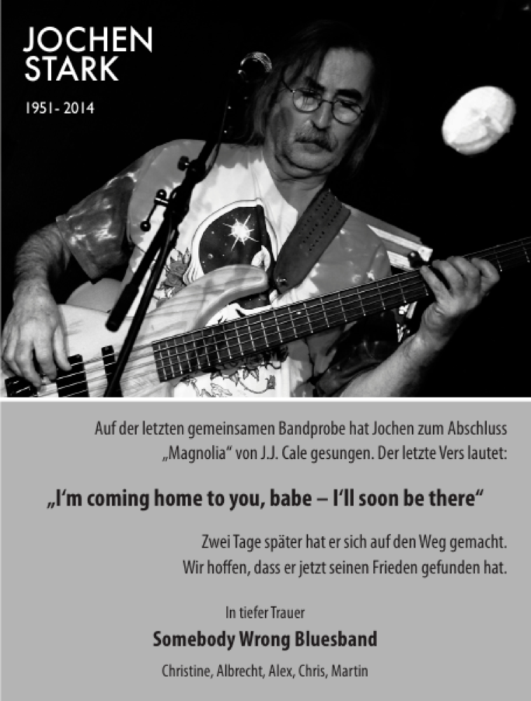  Traueranzeige für Jochen Stark vom 22.11.2014 aus Aachener Zeitung / Aachener Nachrichten