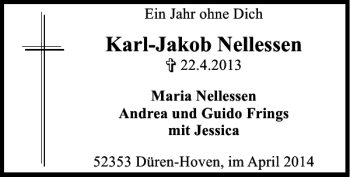 Traueranzeige von Karl-Jakob Nellessen von Super Sonntag / Super Mittwoch