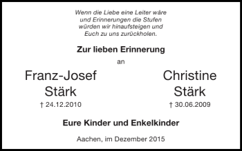 Traueranzeige von Franz-Josef Christine Stärk Stärk von Super Sonntag / Super Mittwoch