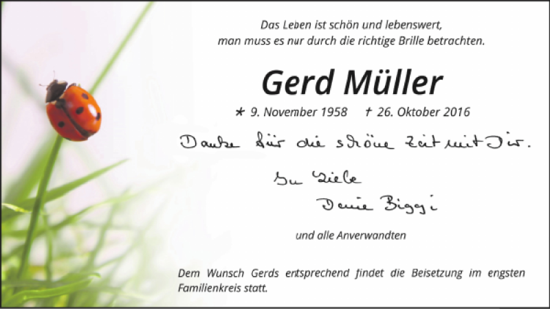 Traueranzeigen Von Gerd Muller Aachen Gedenkt