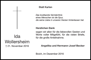 Traueranzeige von Lda Wollersheim von Super Sonntag / Super Mittwoch
