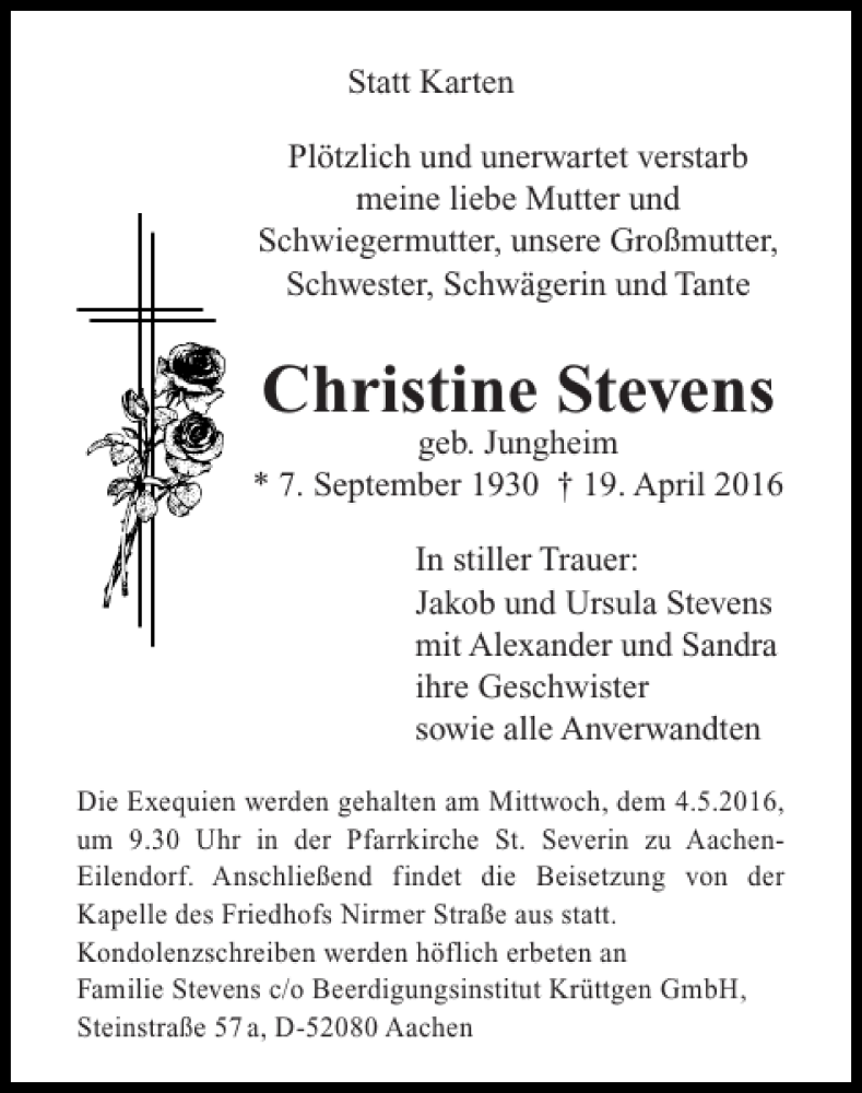 Christine Stevens Kann Schlucken
