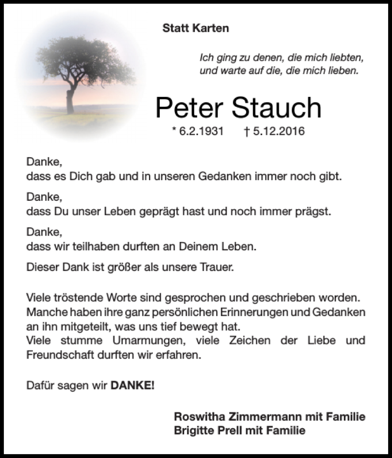 Traueranzeigen von Peter Stauch Aachen gedenkt