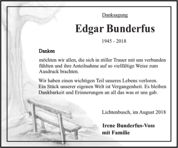 Traueranzeige von Edgar Bunderfus von Super Sonntag / Super Mittwoch