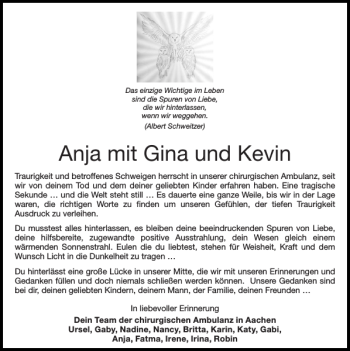 Traueranzeige von Anja  von Super Sonntag / Super Mittwoch
