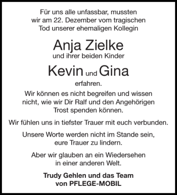 Traueranzeige von Anja  von Aachener Zeitung / Aachener Nachrichten