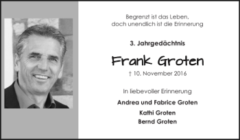 Traueranzeige von Fraank Fr nk Gro Groten ten  von Super Sonntag / Super Mittwoch