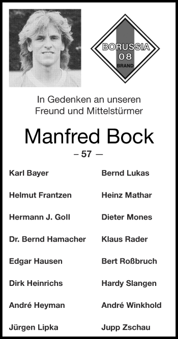 Traueranzeige von Manfred Bock von Zeitung am Sonntag