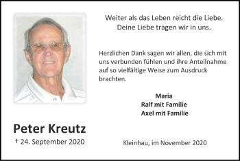 Traueranzeige von Peter Kreutz von Zeitung am Sonntag
