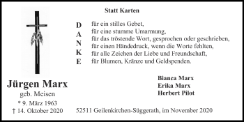 Traueranzeige von Jürgen Marx von Zeitung am Sonntag
