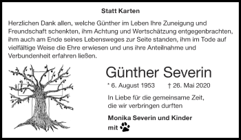 Traueranzeige von Günther Severin von Zeitung am Sonntag