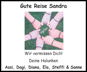 Traueranzeige von Sandra  von Zeitung am Sonntag