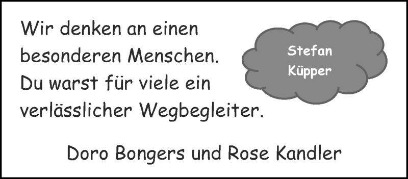  Traueranzeige für Stefan Küpper vom 26.09.2020 aus Aachener Zeitung / Aachener Nachrichten