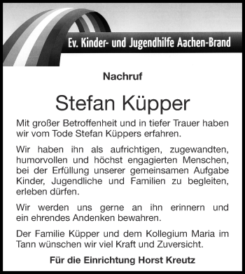 Traueranzeige von Stefan Küpper von Aachener Zeitung / Aachener Nachrichten