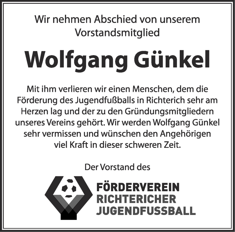  Traueranzeige für Wolfgang Günkel vom 12.09.2020 aus Aachener Zeitung / Aachener Nachrichten