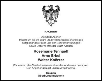 Traueranzeige von Im Gedenken  von Aachener Zeitung / Aachener Nachrichten