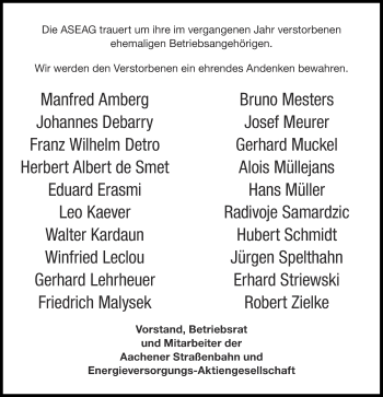 Traueranzeige von Im Gedenken 2020 von Aachener Zeitung / Aachener Nachrichten