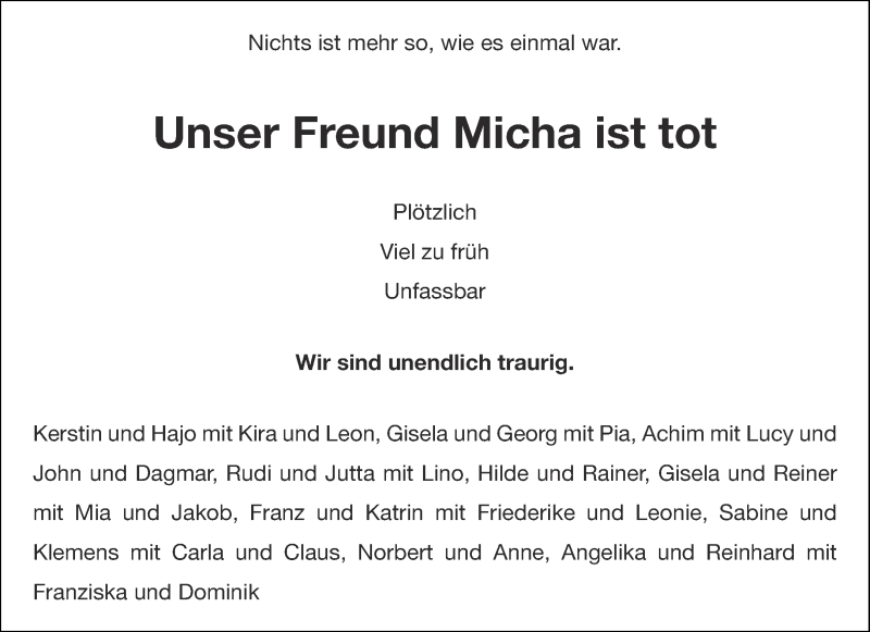  Traueranzeige für Michael Rau vom 29.12.2021 aus Aachener Zeitung / Aachener Nachrichten vom 29.12.2021