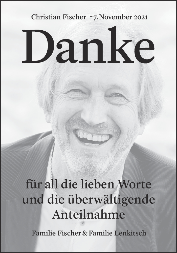  Traueranzeige für Christian Fischer vom 18.12.2021 aus Aachener Zeitung / Aachener Nachrichten