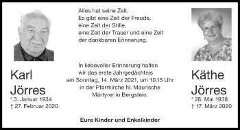 Traueranzeige von Karl Jörres von Zeitung am Sonntag