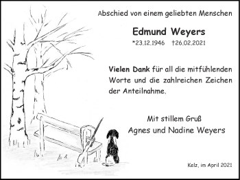 Traueranzeige von Edmund Weyers von Zeitung am Sonntag