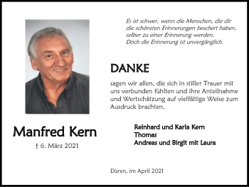 Traueranzeige von Manfred Kern von Zeitung am Sonntag