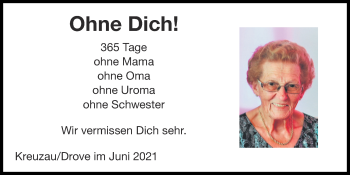 Traueranzeige von Ohne Dich von Zeitung am Sonntag