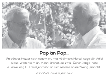 Traueranzeige von Manni Brandt von Aachener Zeitung / Aachener Nachrichten