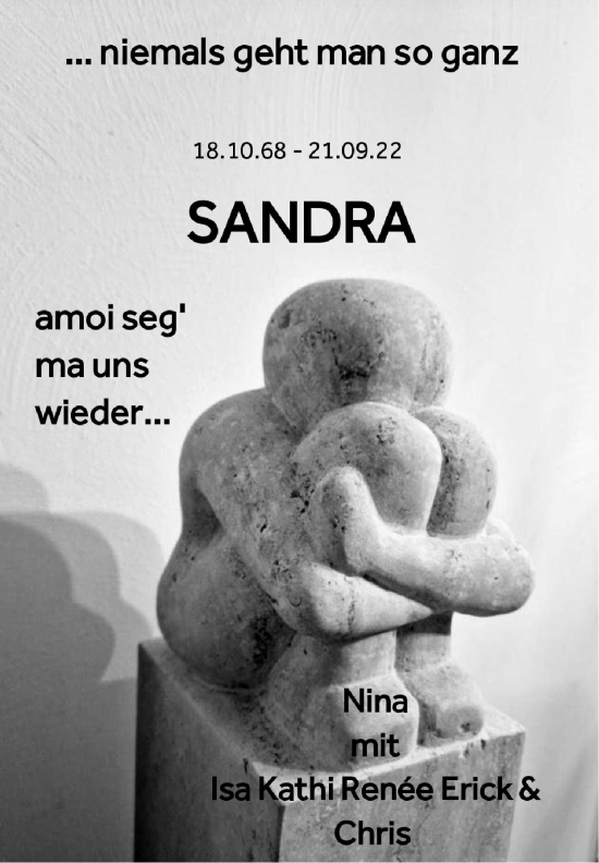 Traueranzeige von Sandra Haupt von Zeitung am Sonntag