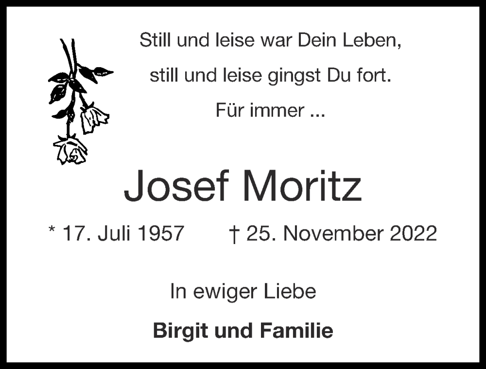Traueranzeigen von Josef Moritz Aachen gedenkt