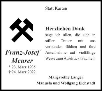 Traueranzeige von Franz-Josef Meurer von Zeitung am Sonntag