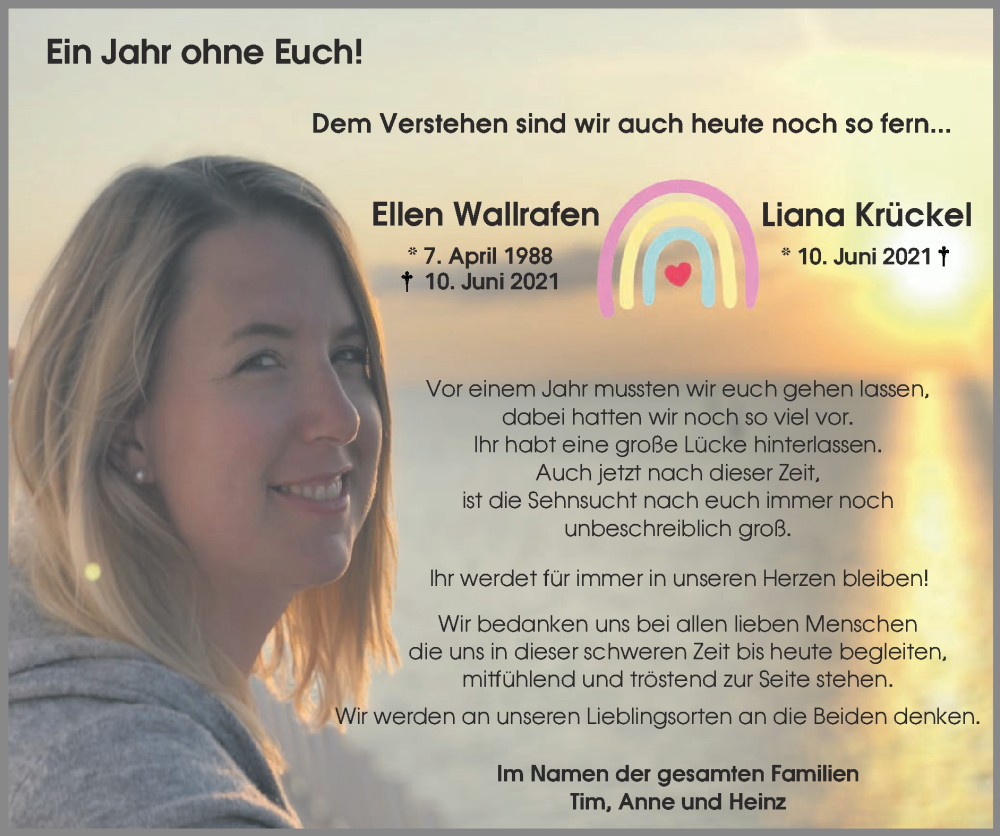  Traueranzeige für Liana Krückel vom 05.06.2022 aus Zeitung am Sonntag