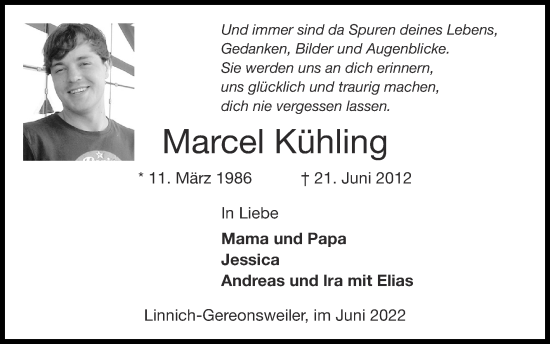 Traueranzeige von Marcel Kühling von Zeitung am Sonntag