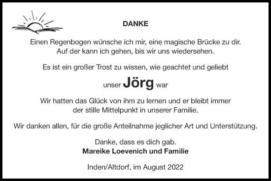 Traueranzeige von Jörg  von Zeitung am Sonntag