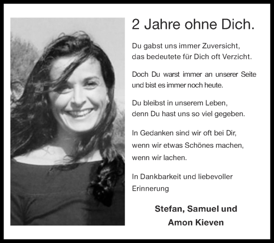 Traueranzeige von 2 Jahre ohne Dich  von Zeitung am Sonntag